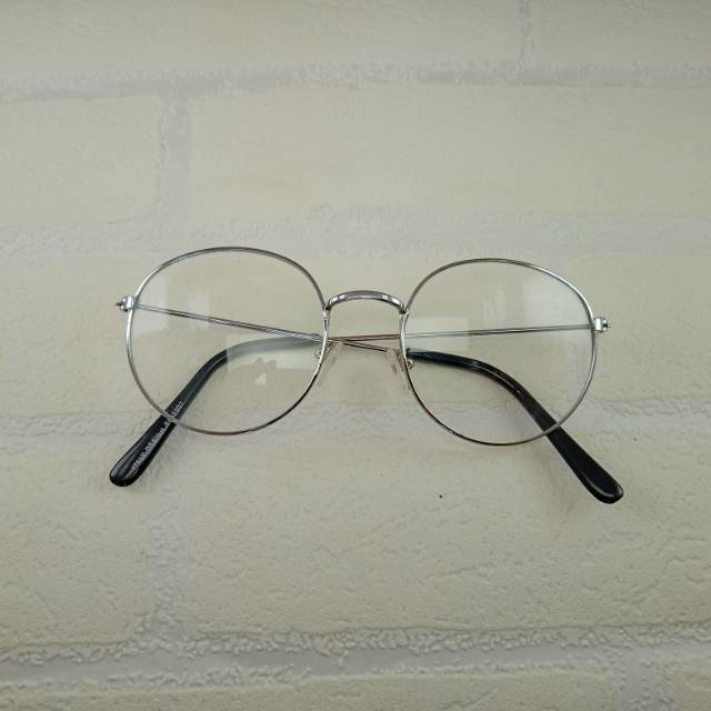 【COD】Kacamata Minus Silver Retro Bulat Besi Frame Kacamata Pria/Wanita