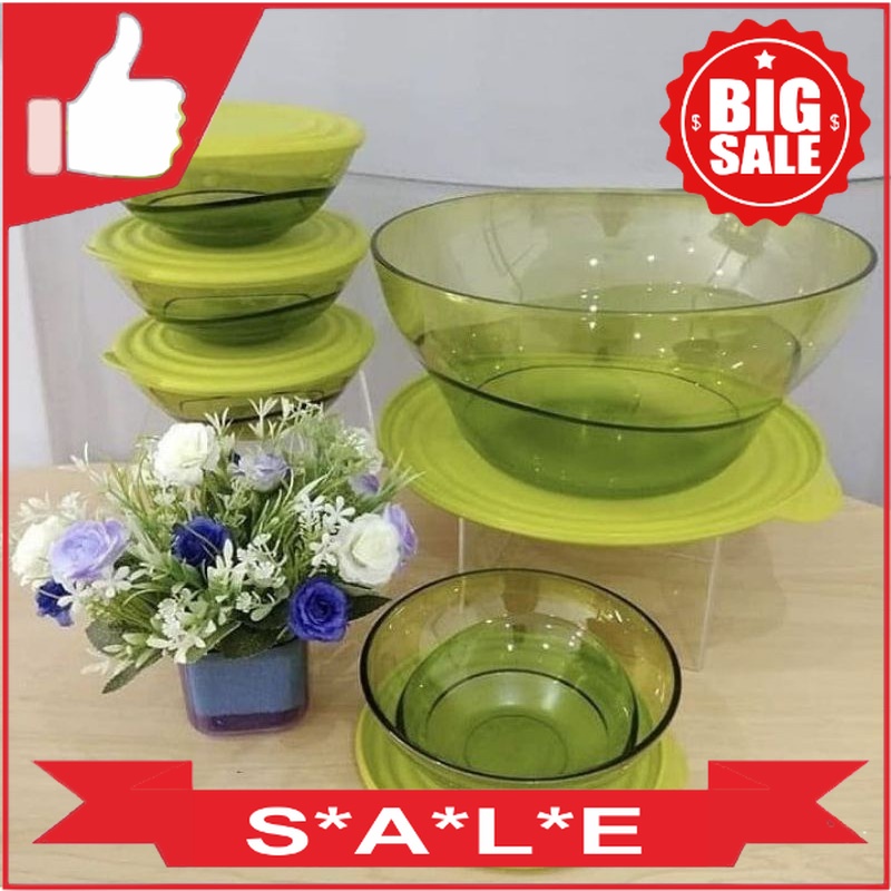 Tupperware Eleganzia Bowl 5pcs Hijau Tupperware Original