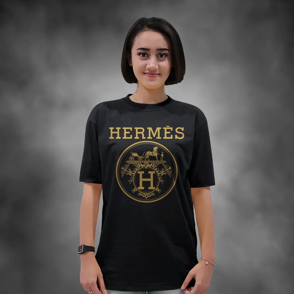 Kaos Wanita Lengan Pendek Hermess Warna Putih Atasan