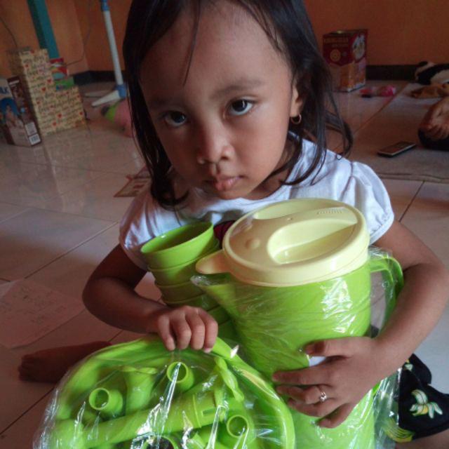 Teko Set + Rak Gelas Dan Gelas Isi 6p