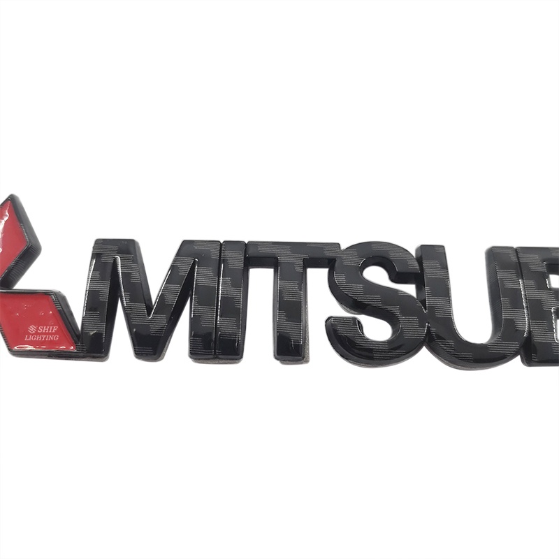 1pc Stiker Emblem Tulisan Mitsubishi Bahan ABS Untuk Fender Samping Mobil Mitsubishi