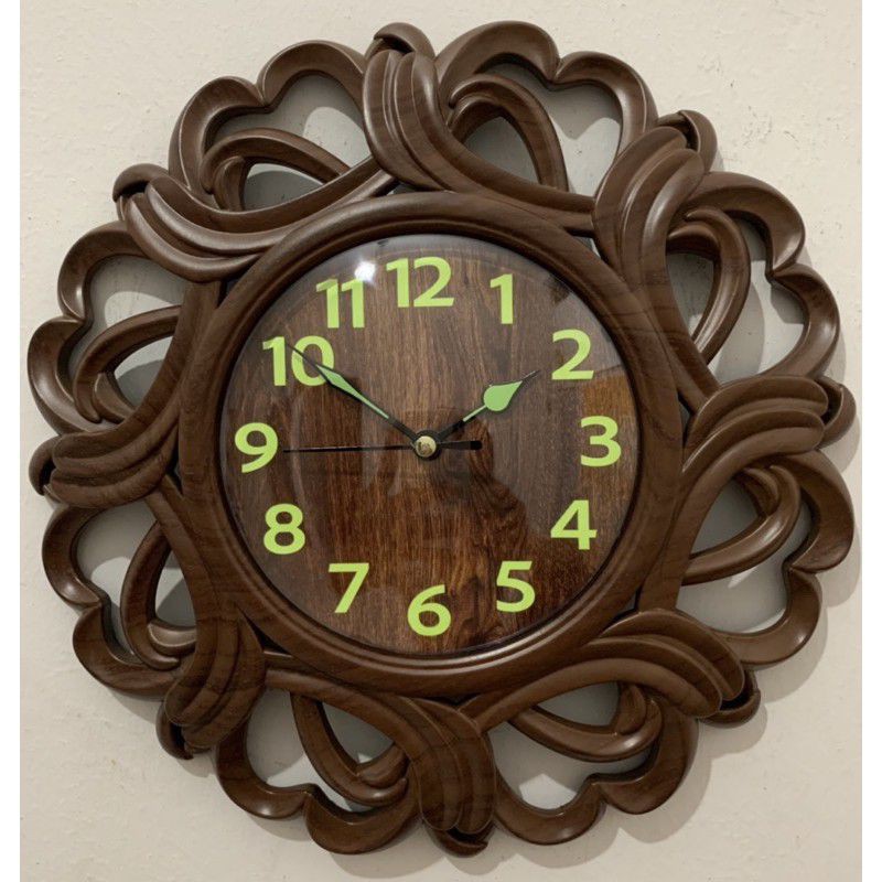jam dinding unik bermotif kayu-2