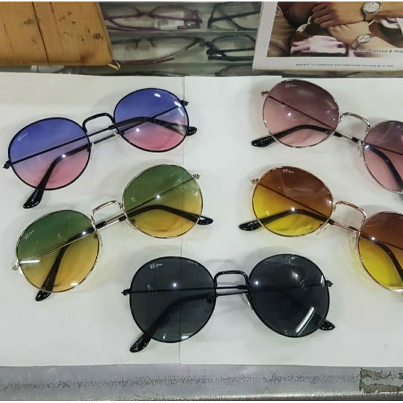 Kacamata hitam sunglass bulat pelangi