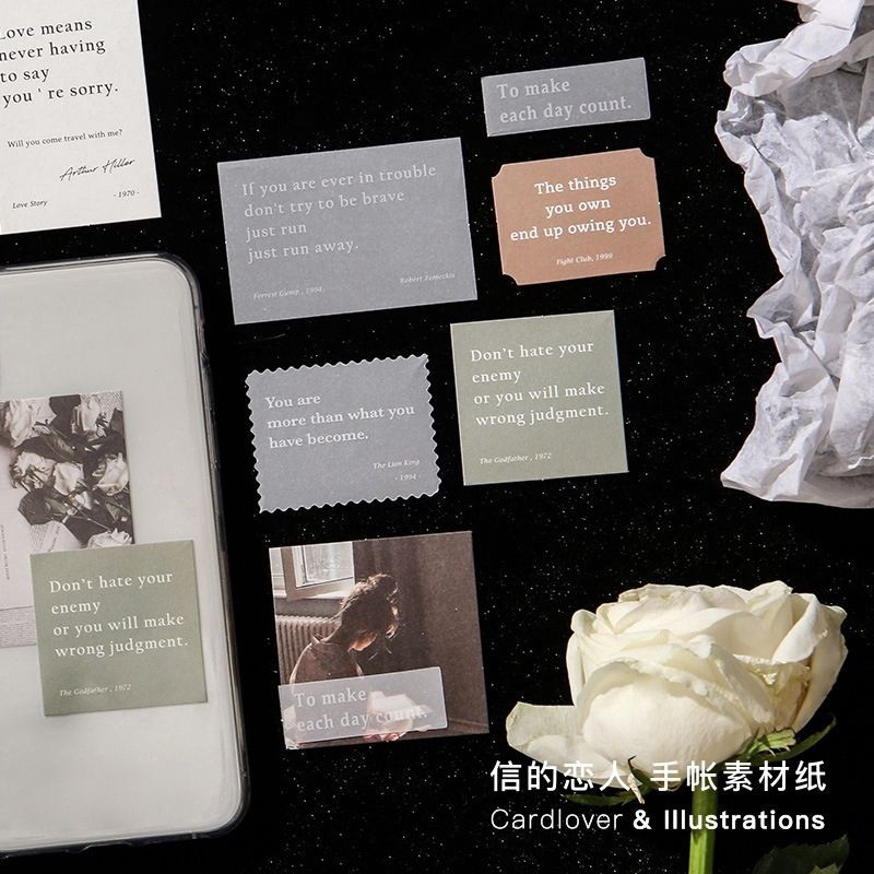 Kartu kertas kraft quotes scrapbook aesthetic gaya instragram