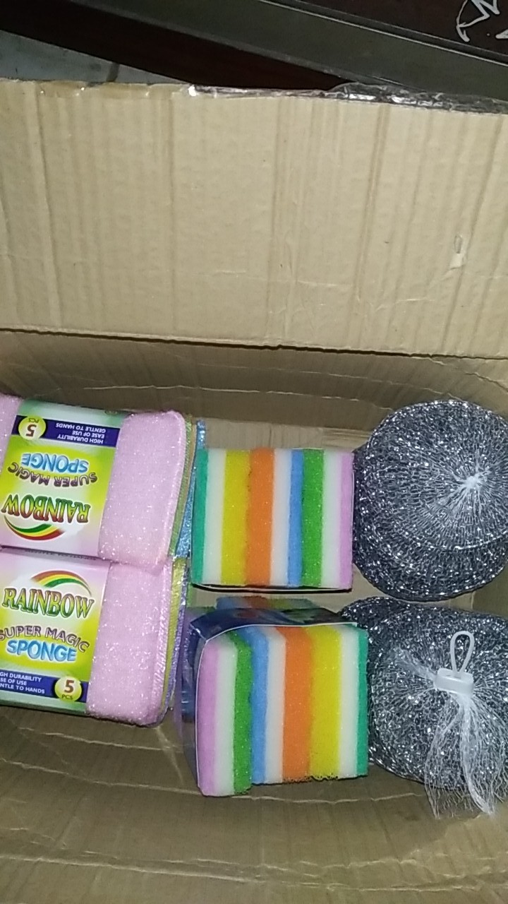 Promo Spon 6 Pcs / Busa Cuci Piring / Sponge Serbaguna Hl112 Isi 2 Pak