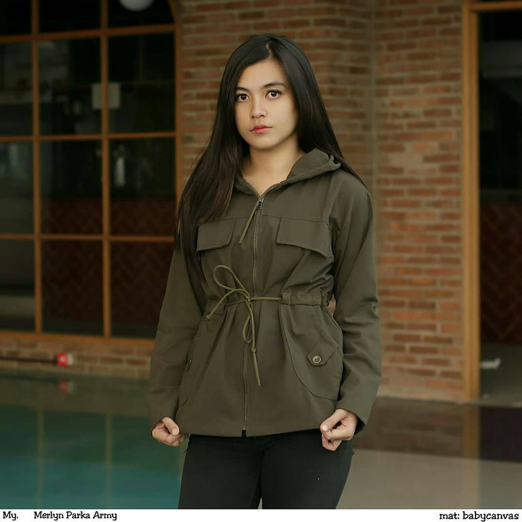 MERLIN PARKA HOODIE || Jaket Semi Parka cewek #MP