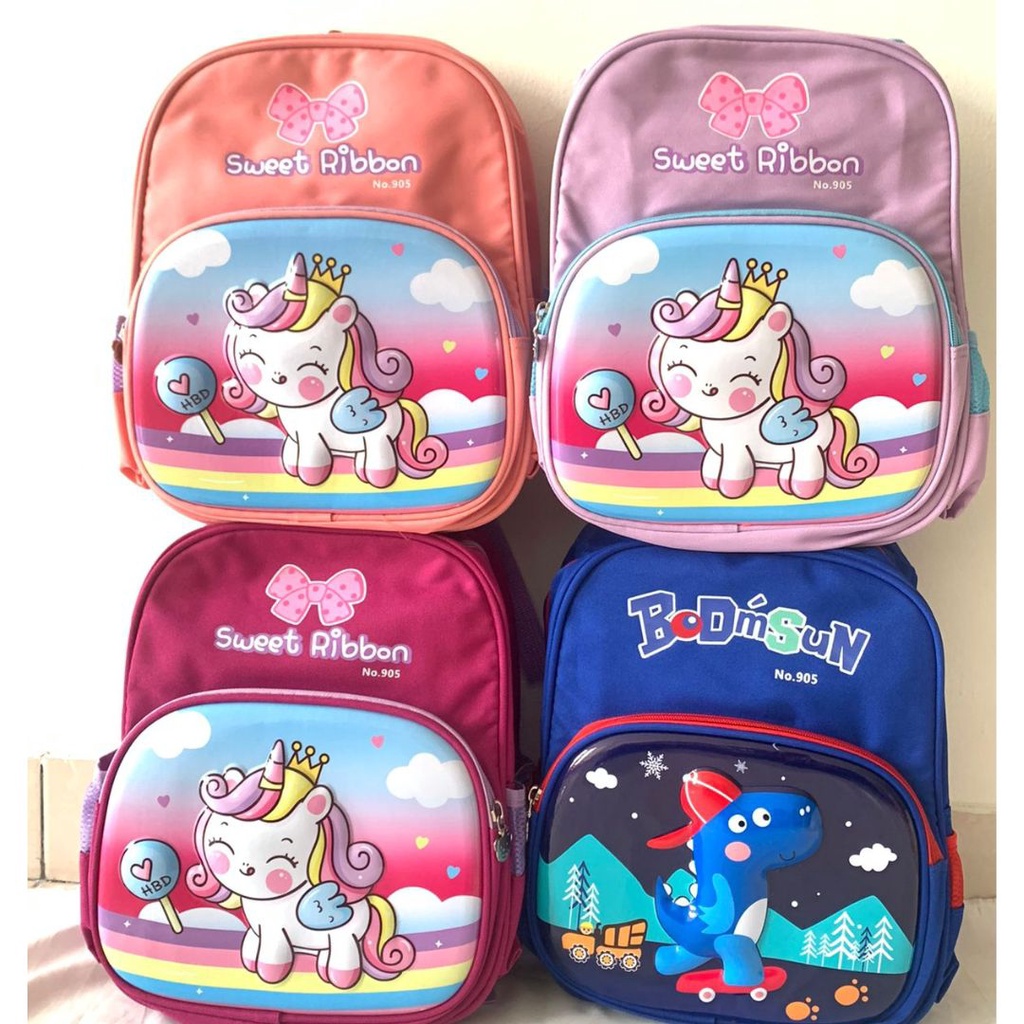 [MTOYS] Tas Sekolah Ransel Motif Lucu dan Keren Karakter Timbul Kualitas Import Premium -M0203