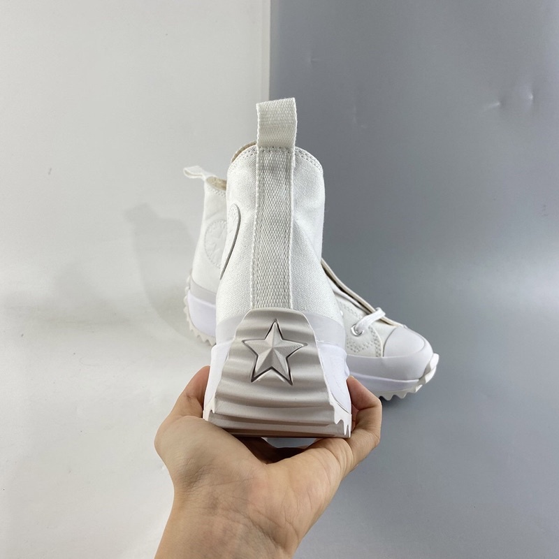 converse run star hike trainers in triple white