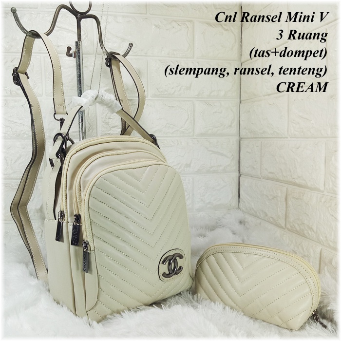 CNL Ransel Mini V 3Ruang Free Dompet