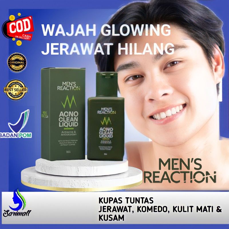 Sabun Jerawat MEN’S REACTION Acno Clean Liquid Anti Bakteri / PERAWATAN SABUN JERAWAT PUNGGUNG PRIA PENGHILANG BEKAS JERAWAT AMPUH DEWIDEWI BEAUTY