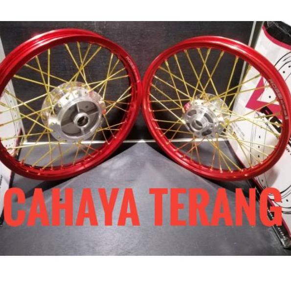 Ready PAKET Pelek - Pelak - Velg Jari Jari Rossi Ring 17 Tromol Komplit Bisa Request Rx King - Vixio