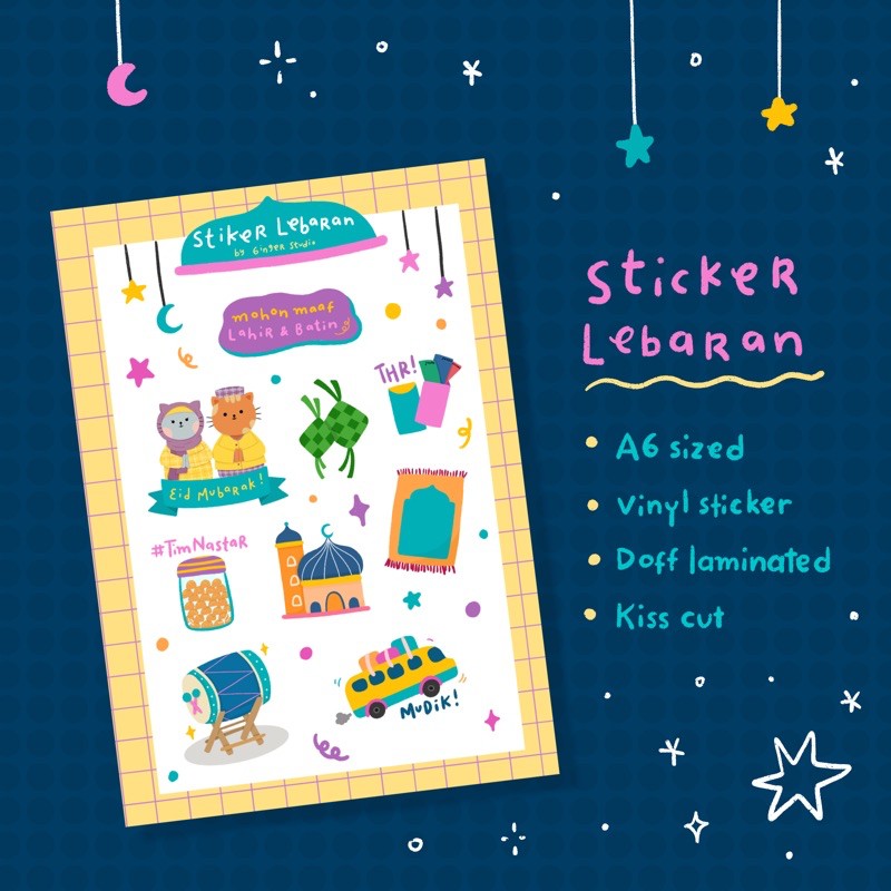 

Ginger Studio - Sticker Lebaran / Ramadhan Sticker Sheet / Eid Mubarak