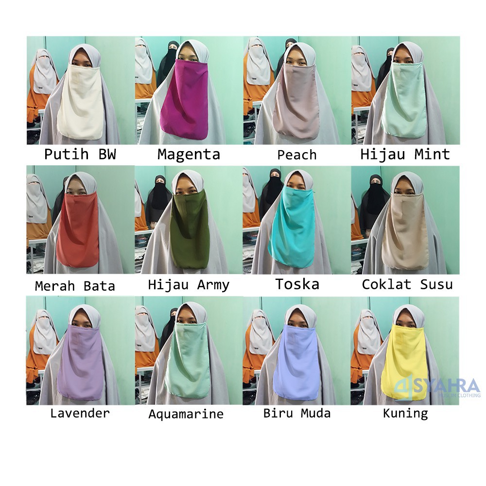 niqob/cadar/handscok/himar/jilbab/abaya/ GROSIR Cadar Tali Wolfis Premium SIZE L Non Rempel