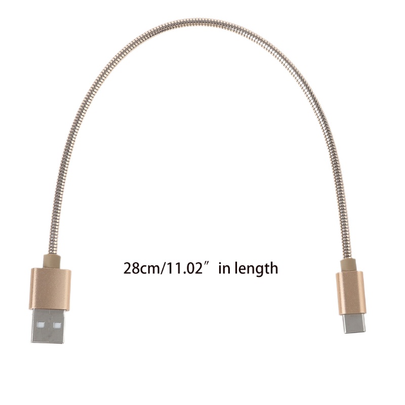 VIVI   Metal Cable USB Type C for PC Cell Phone 5V 2A 12V 2A Fast Charging Data Charger Short Lenth 11inch Portable Out Take