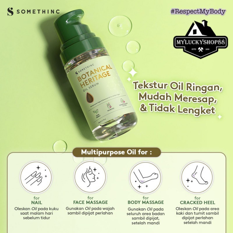 Somethinc Botanical Heritage Oil Serum Pencerah Pelembab Kulit Badan