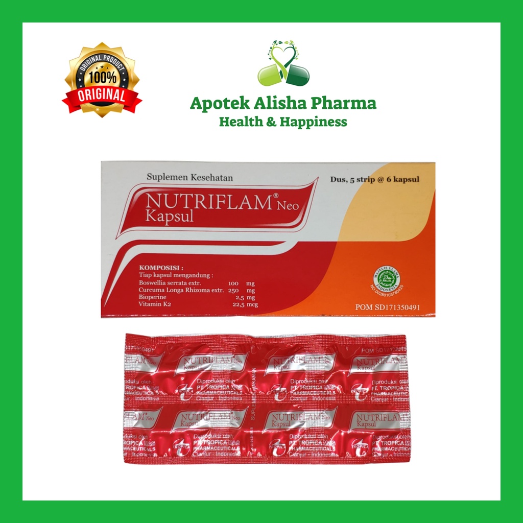 NUTRIFLAM NEO Strip isi 6 Kapsul - Nutriflam Neo Kapsul Suplemen Sendi Penyembuhan Luka / Nutriflam Kapsul / Nutriplam Kapsul