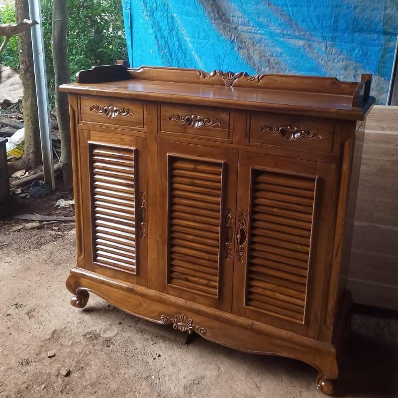 Rak Sepatu Antik Jati Teak Wood Kayu Solid
