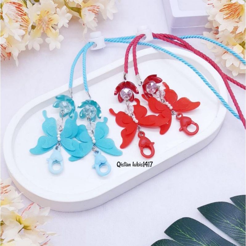 Strap mask kupu organza