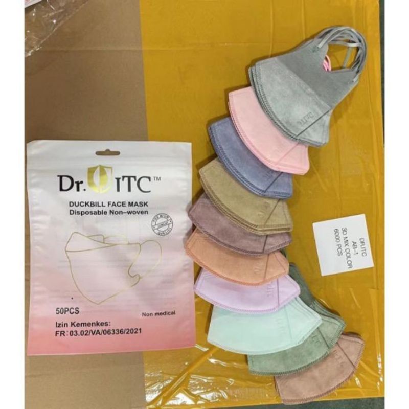 MASKER DUCKBILL MIX WARNA | 50 PCS | DR.ITC