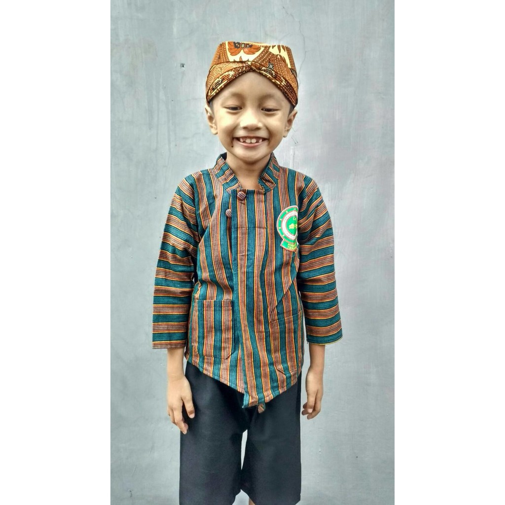 Set SURJAN Anak - Surjan Lurik Anak Lengkap Blankon