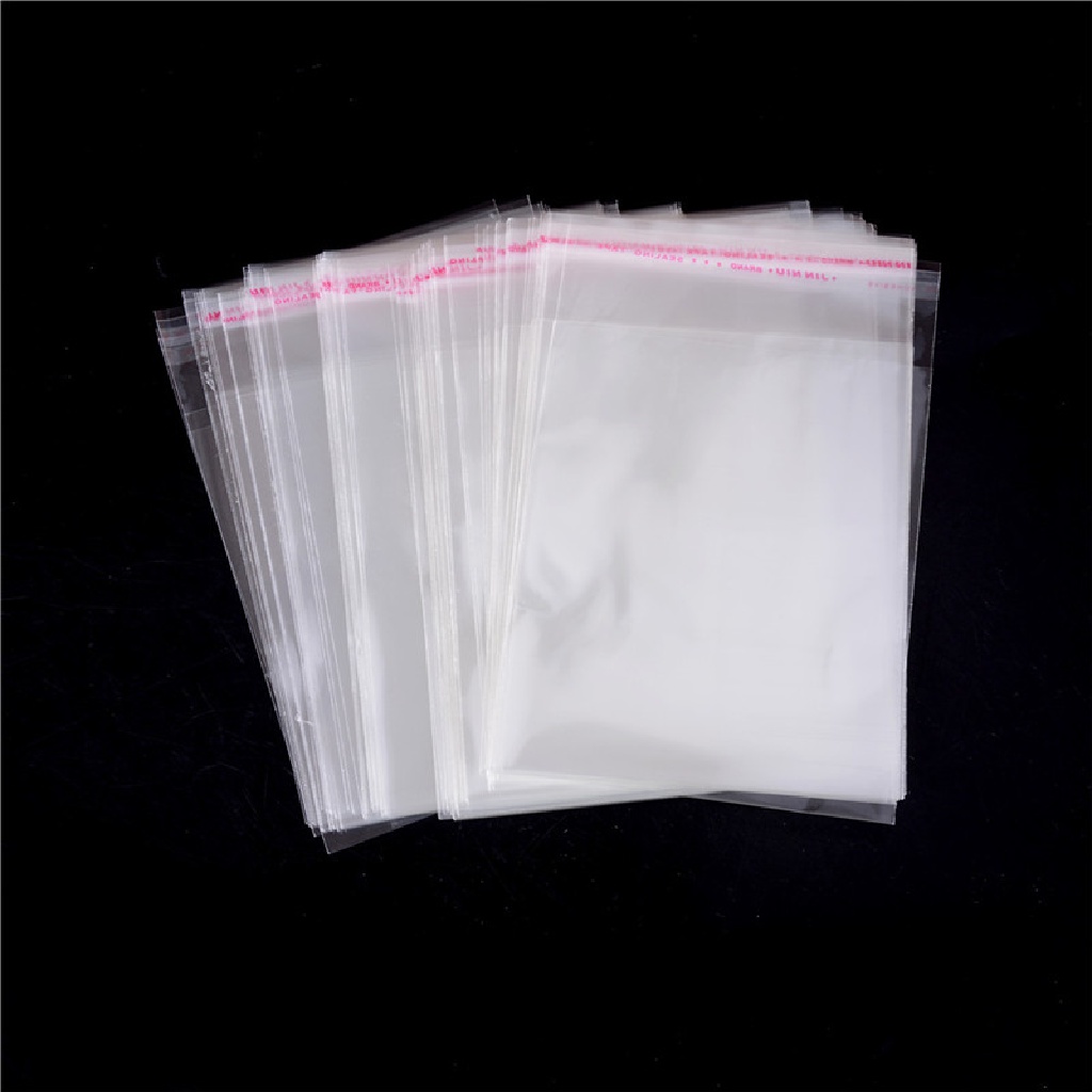 Adawnshbhyu 100Pcs /Bag OPP Seal Bening Perekat Plastik Perhiasan Rumah Packing Bags