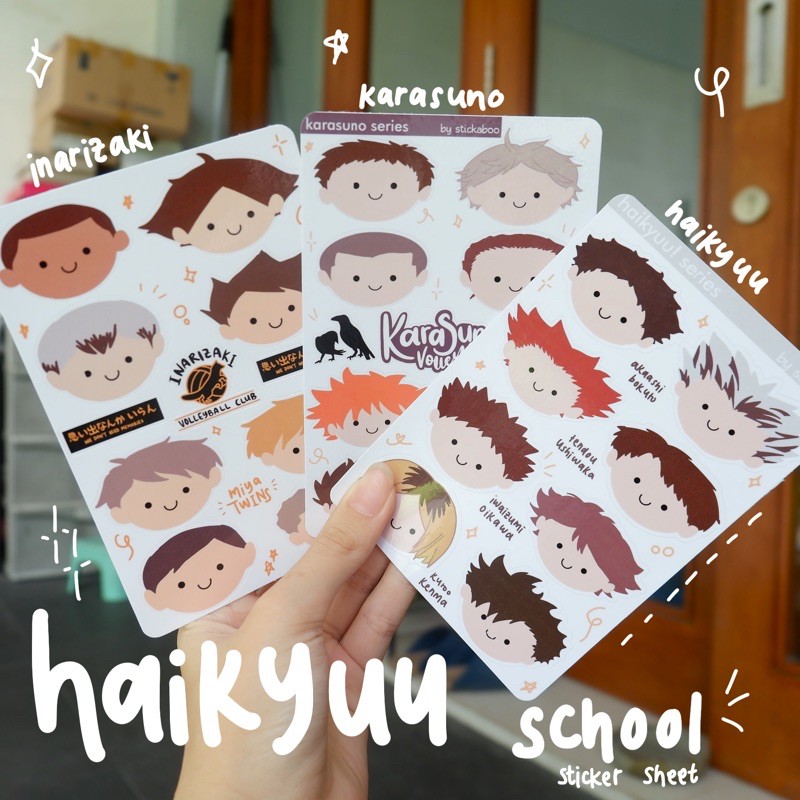 

Haikyuu School Vol 1 Sticker Sheet — stiker anime karasuno inarizaki karasuno oikawa stickaboo