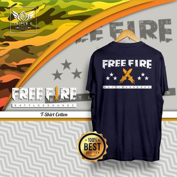 KAOS FREE FIRE X BIG BACK BAJU TSHIRT BATTLEGROUND PUBG