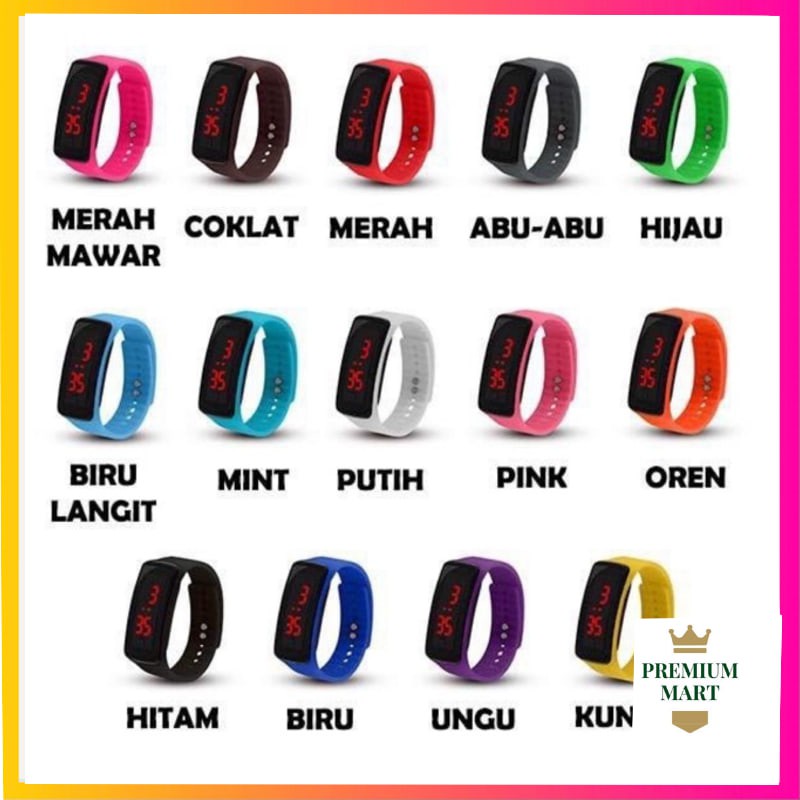 Jam Tangan Sport LED Digital Anti Air Strap Karet Watch Jam Tangan Fashion Murah Import.