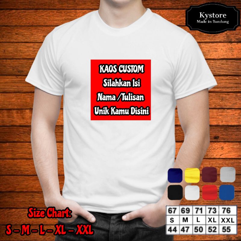 Kaos Custom Nama dan Tulisan Logo Suka - Suka, Combad 30s - Kaos Custom