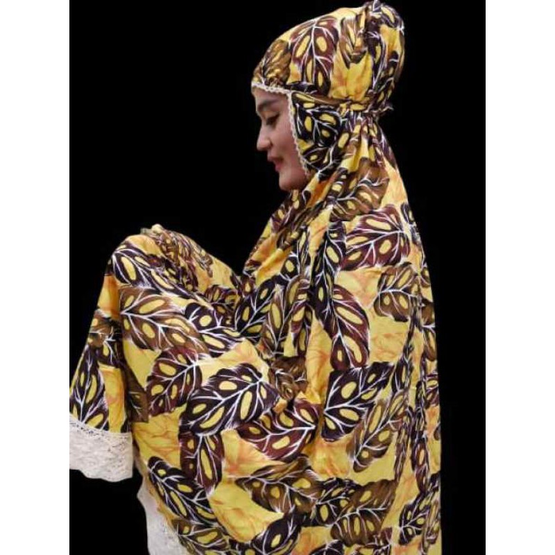 MUKENA DEWASA JUMBO MOTIF JANDA BOLONG/RENDA RAJUT