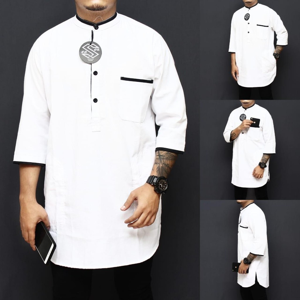 Baju muslim -baju koko pria putih
