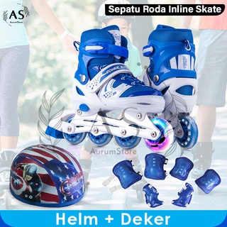 Sepatu Roda Inline Skate  Set Dekker + Helm FREE KUNCI