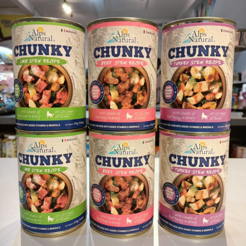 Chunky Dog Food 415gr / Alps Natural Makanan Kaleng Anjing Murah