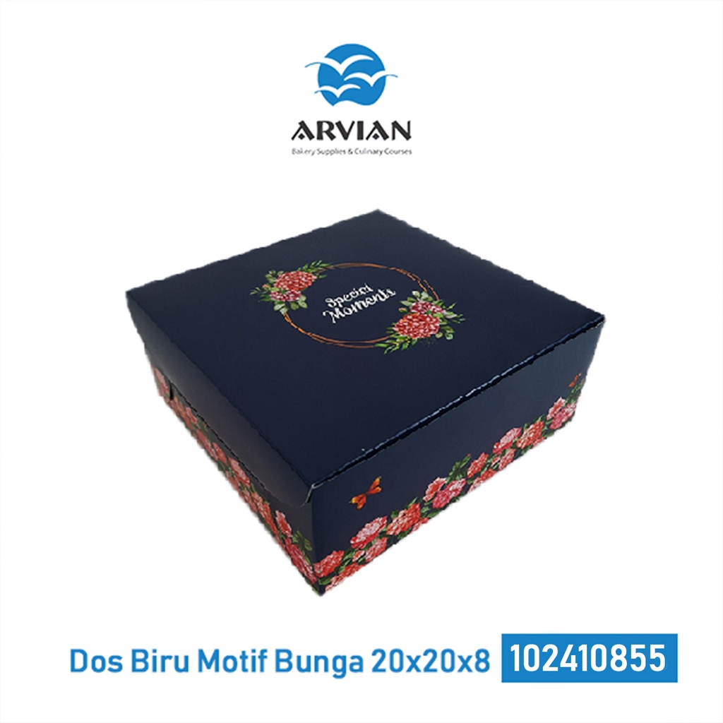 

Dus / Box Kue Dark Blue Motif Bunga isi 10 [Instant Surabaya] - Arvian