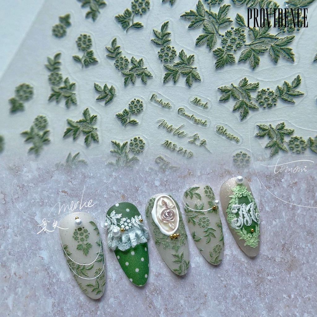 1 Set Stiker Kuku 3D Efek Visual Tahan Lama Untuk Dekorasi Nail Art