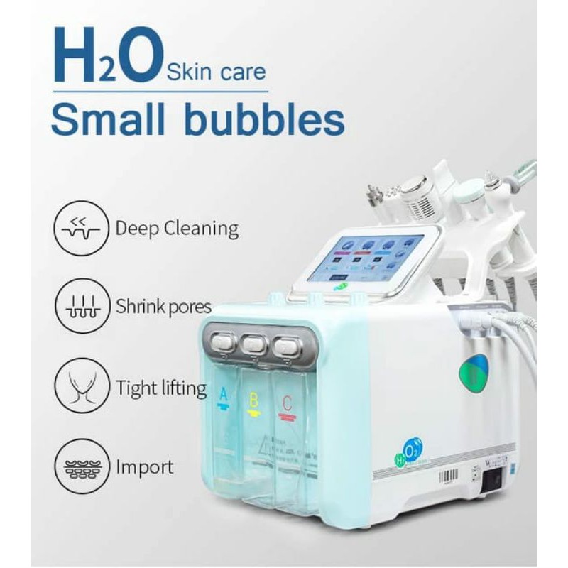 Hydrogen oxygen hydra 6in1  aqua peel 6in1 skin scrubber ultrasound rf setrika wajah dingin