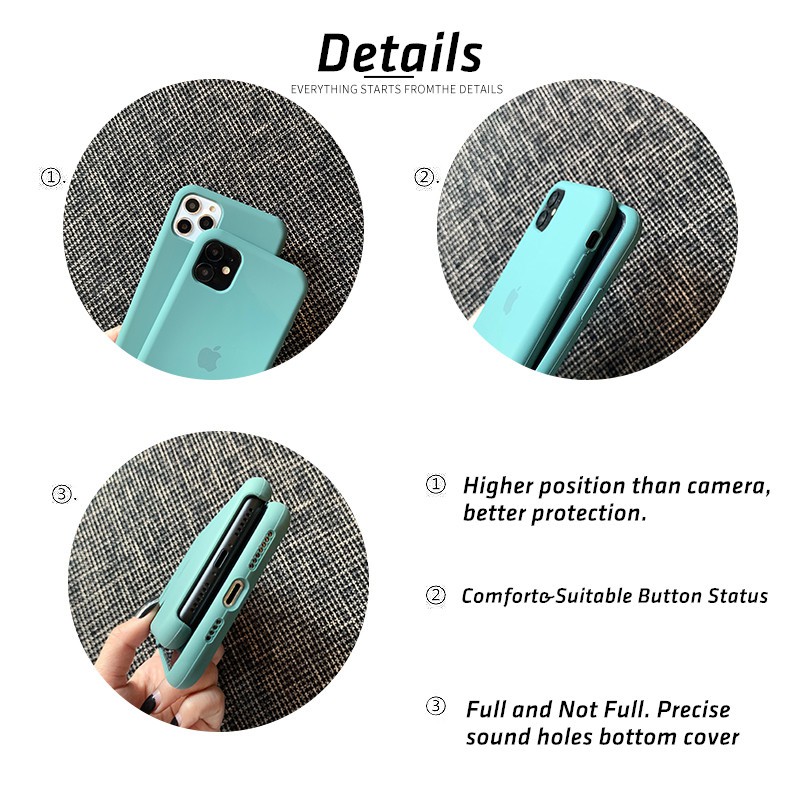 Silicone Cover Midnight Green For IPhone 11 Pro 6S 7Plus 8+ 6+ Xr 11 Pro Max Original SE2 2020 Case