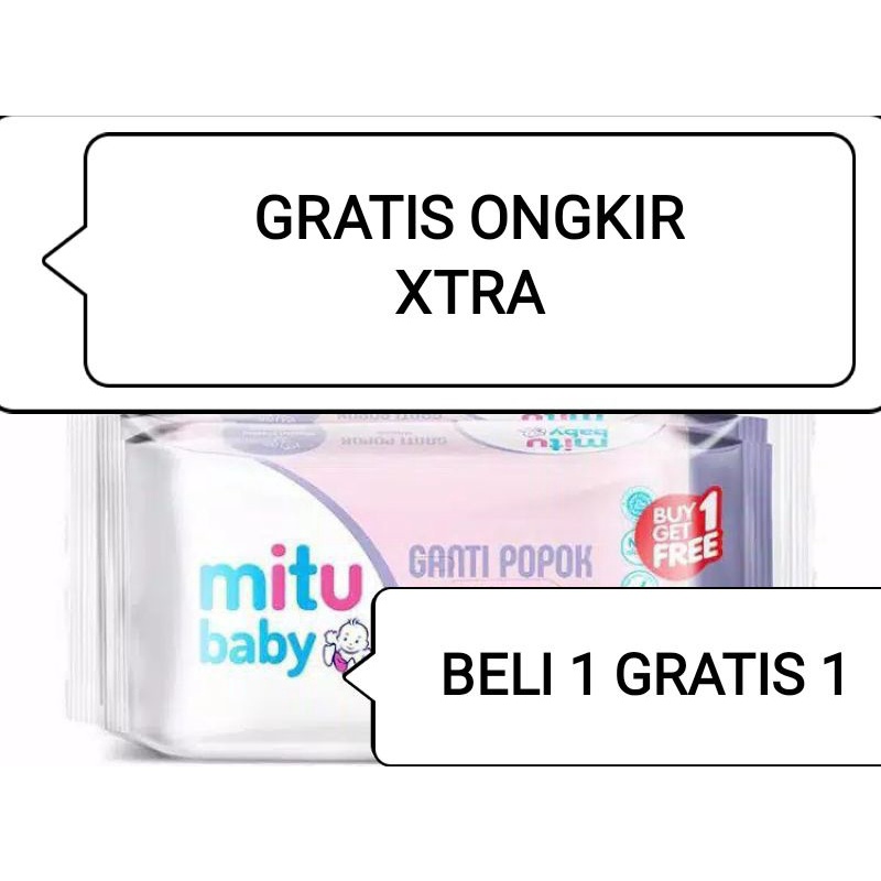 Mitu Tissue Basah Baby Wipes 50'S (Beli 1 Gratis 1)