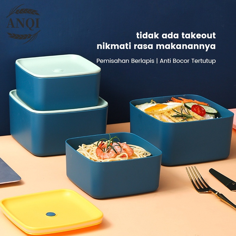 ANQI 1888 Lunch Box Set Kotak Makan Kotak Bekal Single/2 IN 1 Kapasitas Besar VS-94