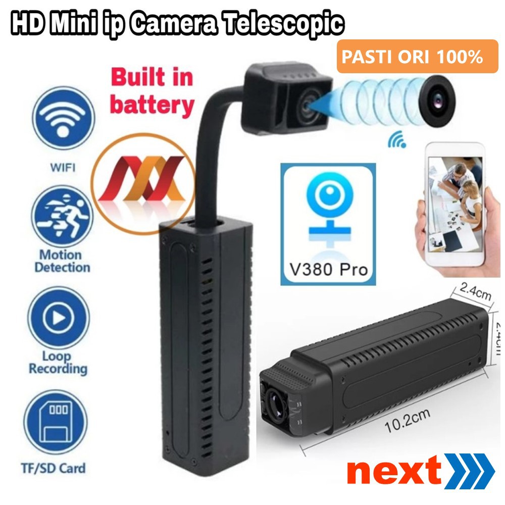 Spy Camera Telescopic Wifi Built in Battery - Mini Hd ip Cam T1 - TANPA MEMORY