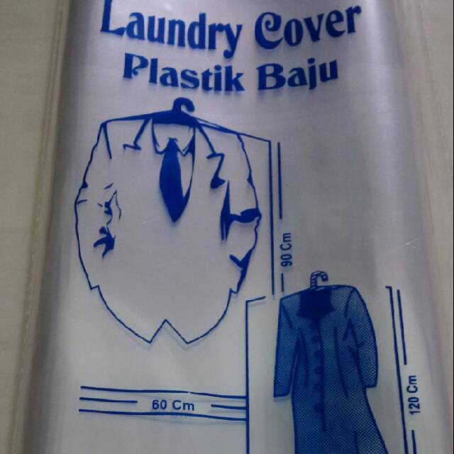 Laundy cover Plastik baju 60x120 cm.