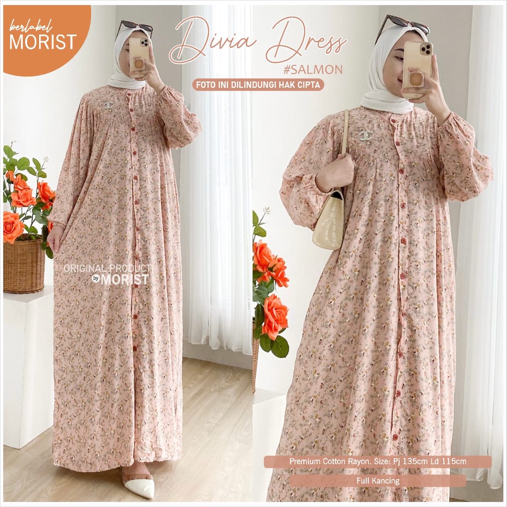 Divia Dress Gamis Premium Cotton Rayon Original Morist Berlabel / 276