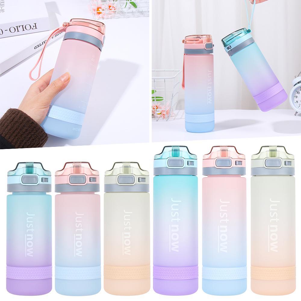 Solighter Botol Air Minum 400/600ml Dengan Sedotan Portable Plastik Olahraga Drink Jugs