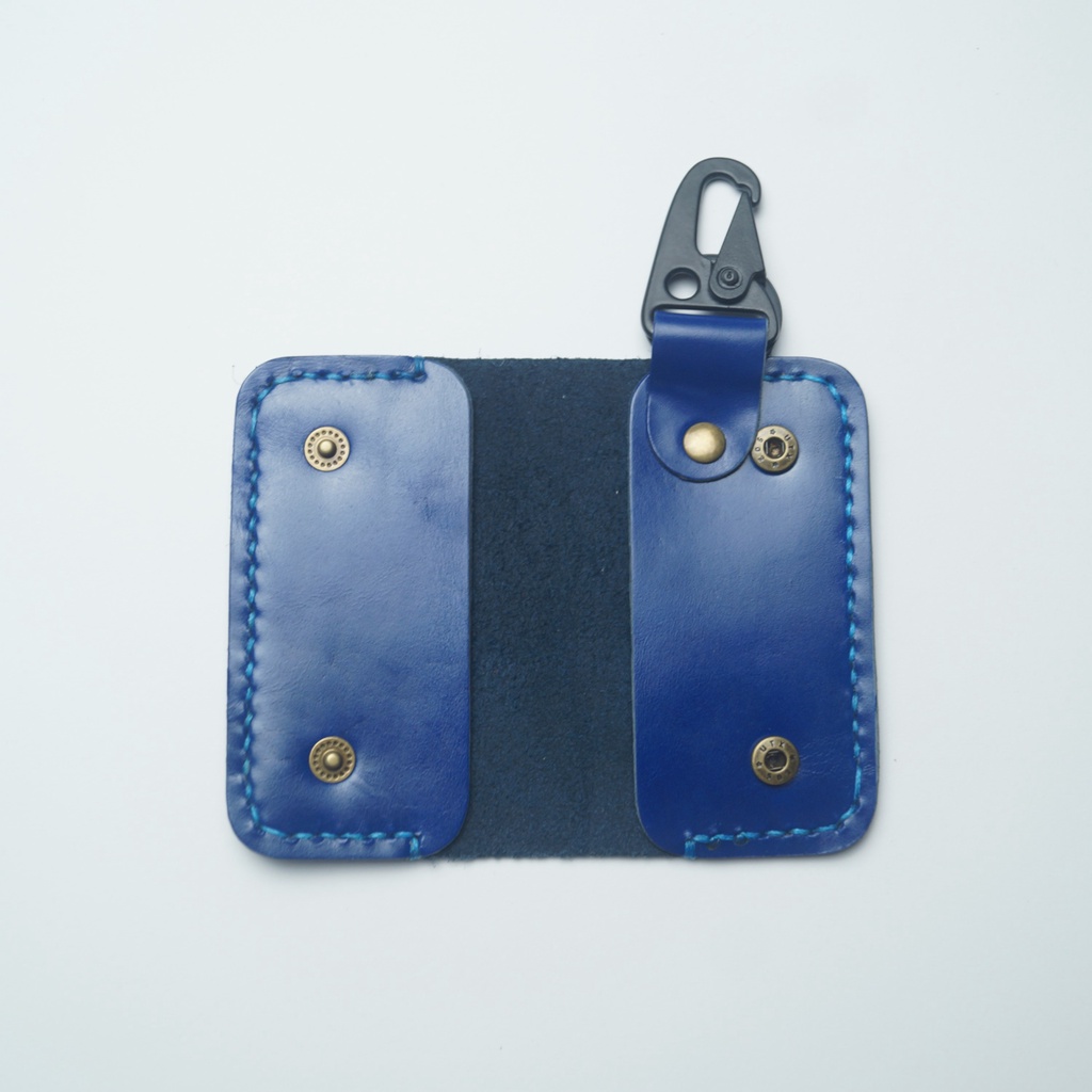 Dompet STNK Mobil Kulit Asli Pull Up Warna Biru Seri Alpen