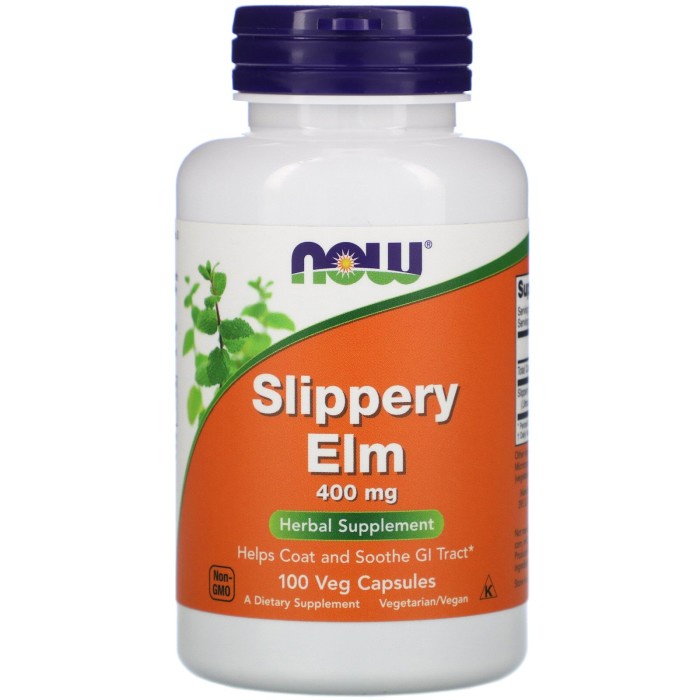 Now Foods Slippery Elm 400 mg 100 Capsules