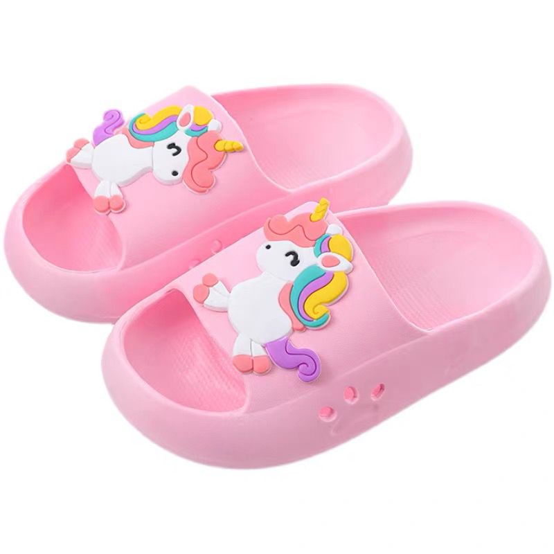 SANDAL RUMAH SLOP KUDA PONY HORSE UNICORN PINK SEPATU KARET KAMAR ANAK DEWASA PEREMPUAN IMPOR