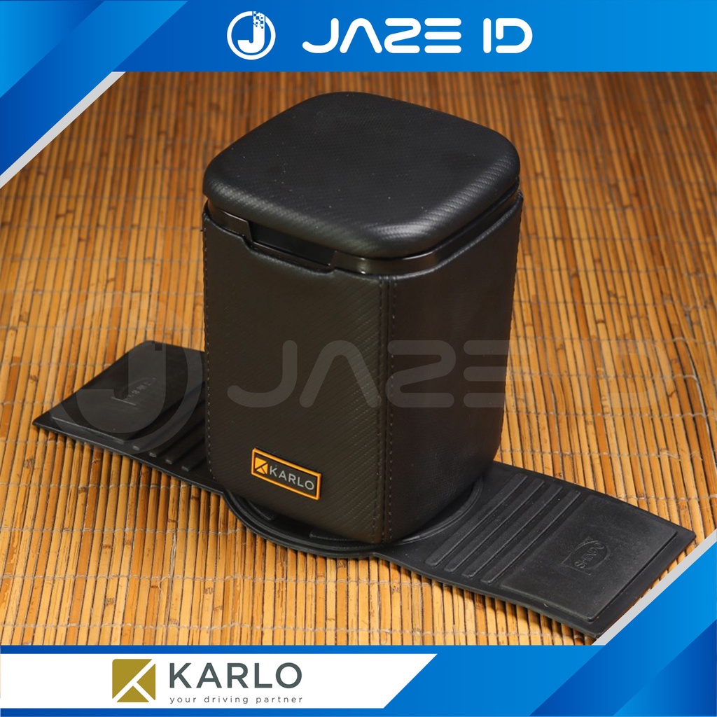 Karlo Tempat Sampah Dust Bin Premium Tong Mobil Carbon Black Karbon