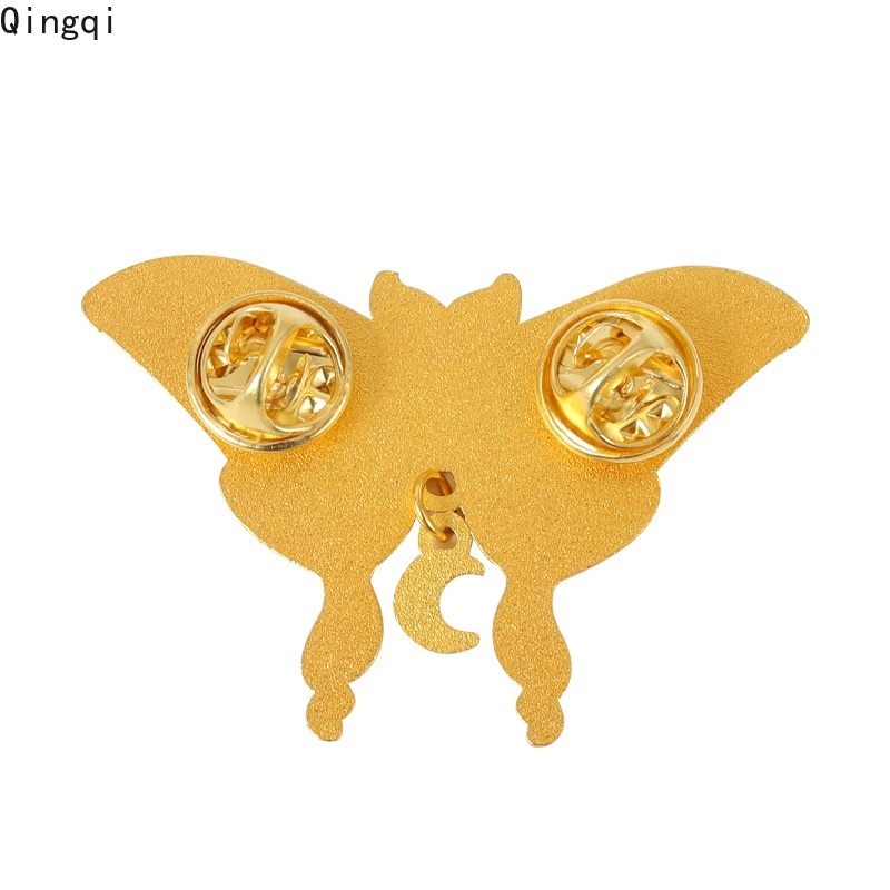 Bros Pin Enamel Desain Kupu-Kupu Bulan Phase Caartoon Serangga Untuk Hadiah Anak