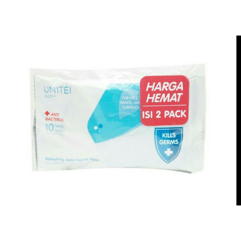 UNITEI Wipes Tisu Basah Anti Bacterial 2 x 10 s