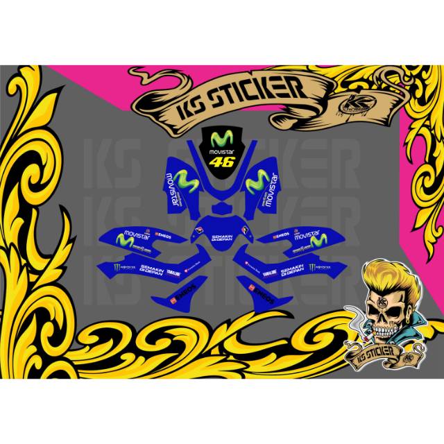Stiker decal nmax Movistar blue